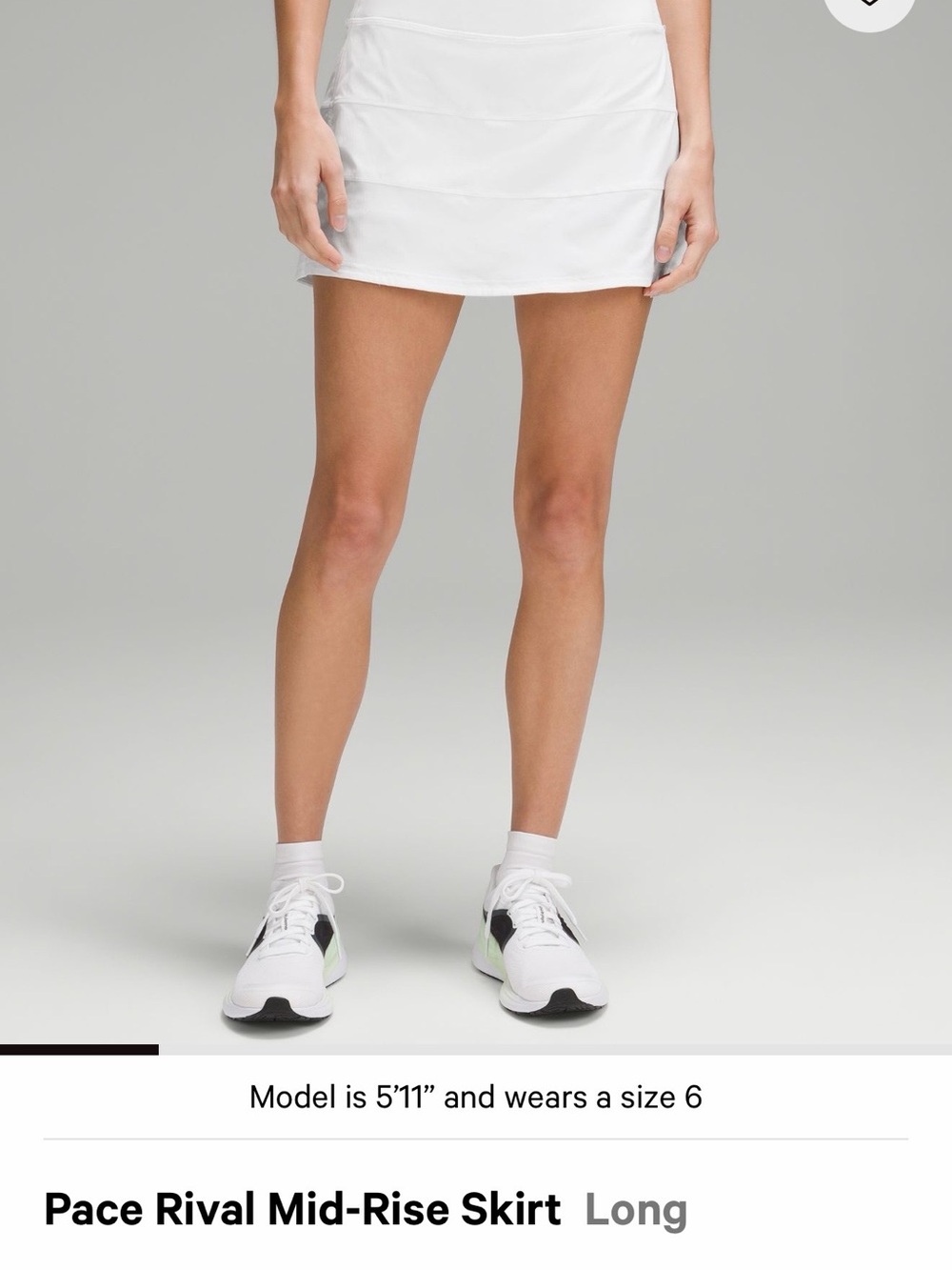 lululemon athletica White Pace Rival Mid-Rise Skirt